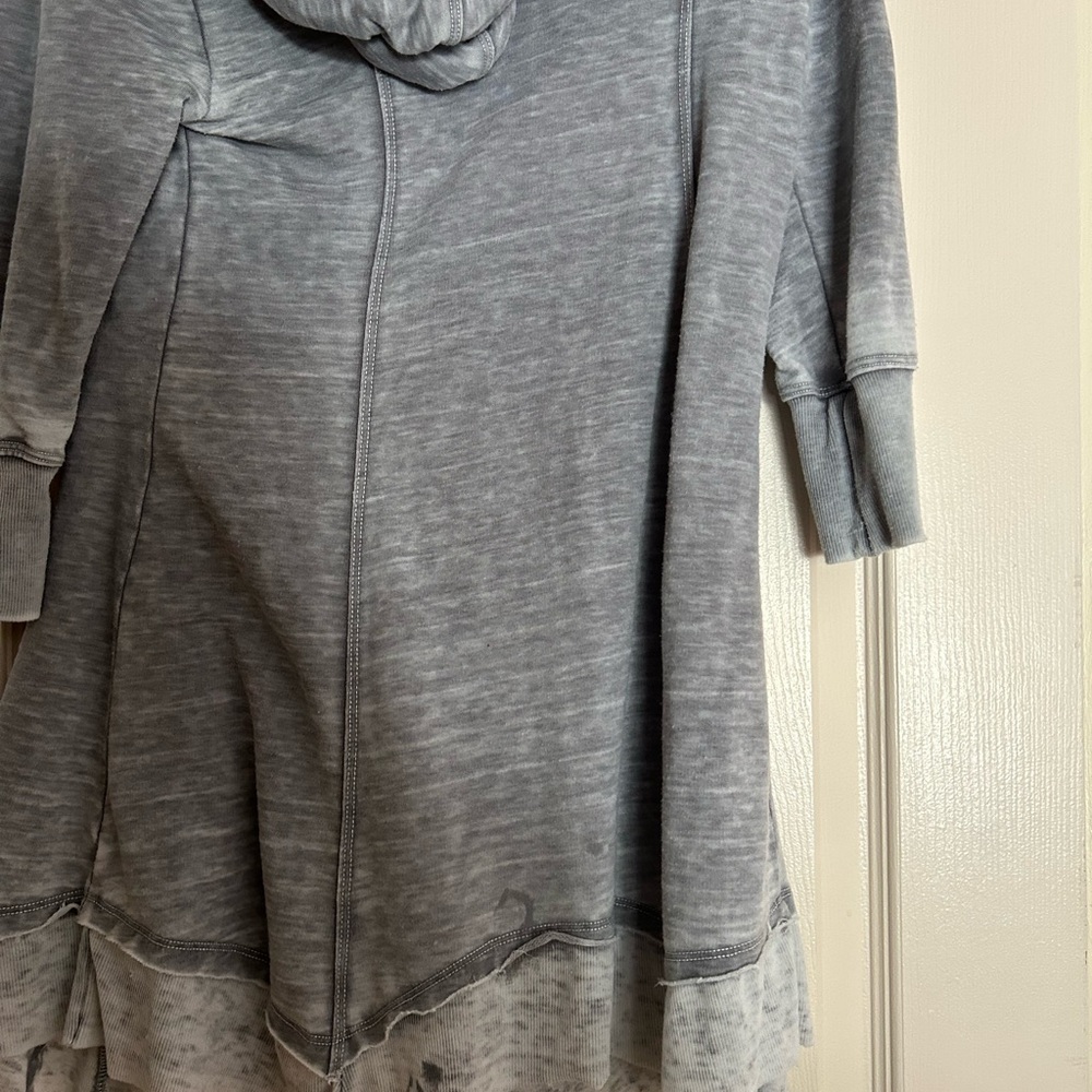 XCVI Wearables Gray Hooded Jacket/Topper - Picture 2 of 3